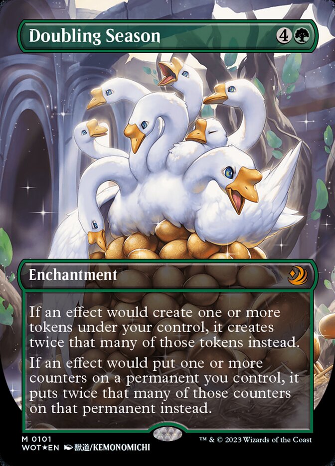 Doubling Season (Anime Borderless) (Confetti Foil) [Wilds of Eldraine: Enchanting Tales] - Trinity Hobby