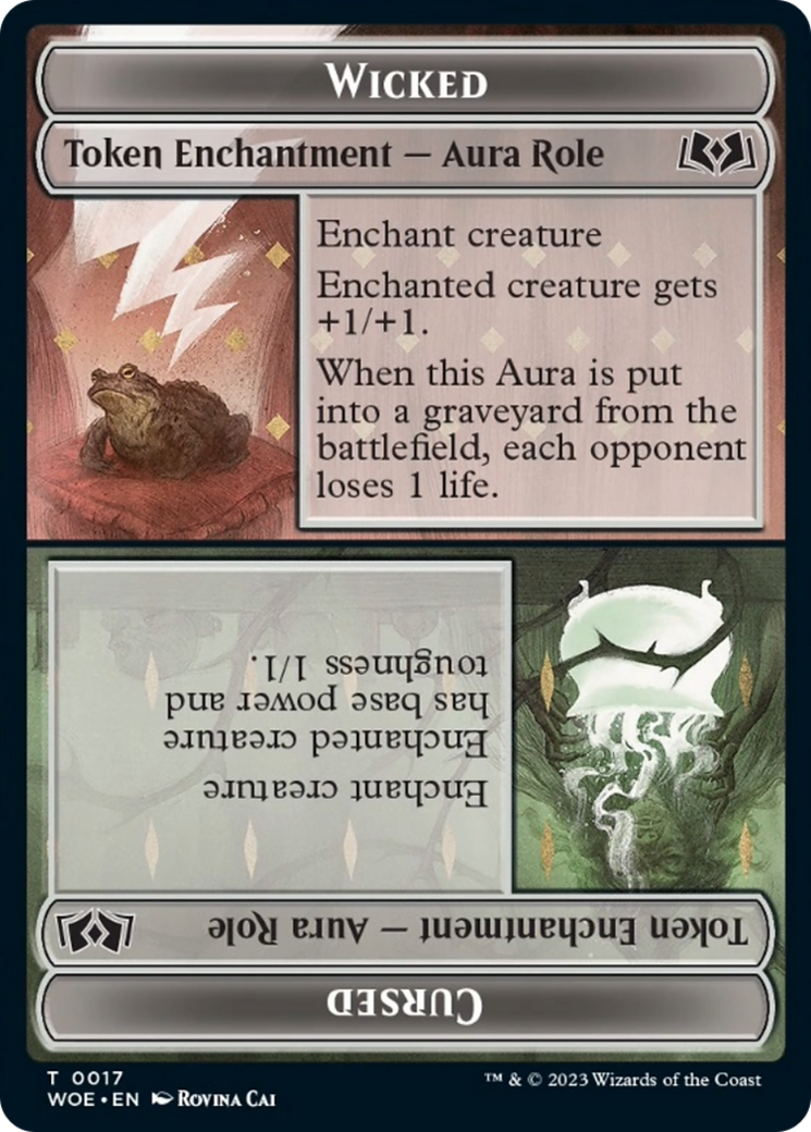 Wicked Role / Cursed Role // Emblem - On An Adventure Double-Sided Token [Wilds of Eldraine Tokens] - Trinity Hobby