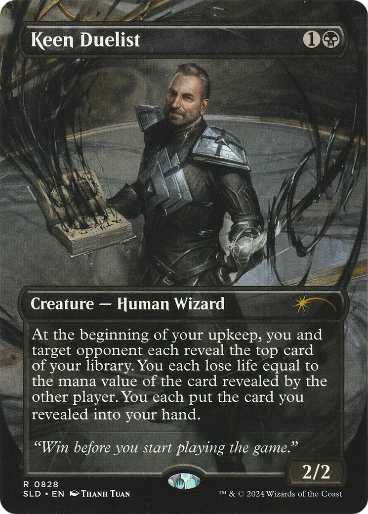 Keen Duelist (SLD-828) - [Secret Lair Drop] (Borderless) Foil - Trinity Hobby