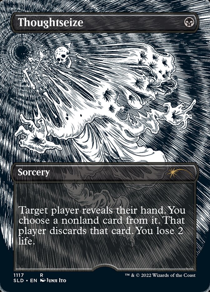 Thoughtseize (Borderless Etched Foil) [Secret Lair Drop Series] - Trinity Hobby