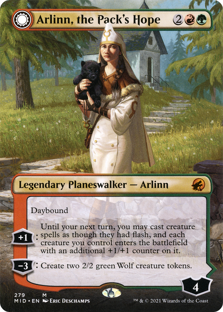 Arlinn, the Pack's Hope // Arlinn, the Moon's Fury (Borderless) [Innistrad: Midnight Hunt] - Trinity Hobby