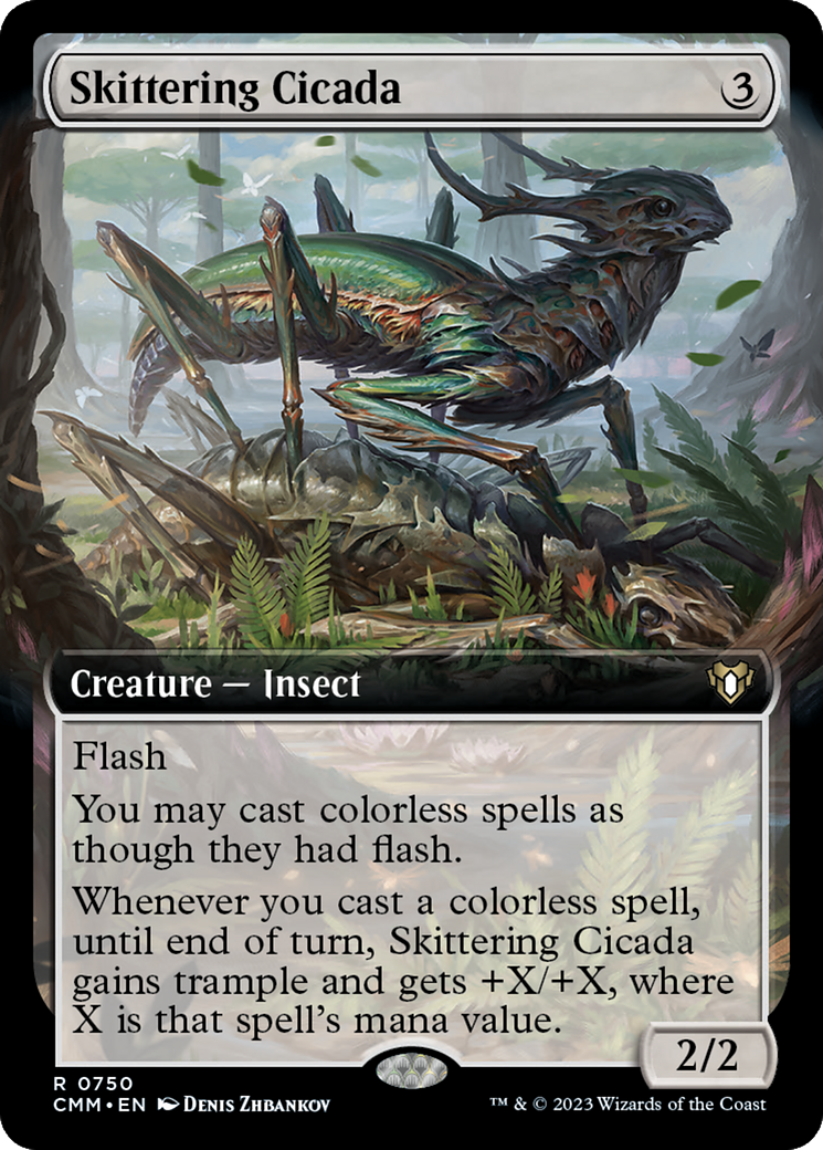 Skittering Cicada (Extended Art) [Commander Masters] - Trinity Hobby