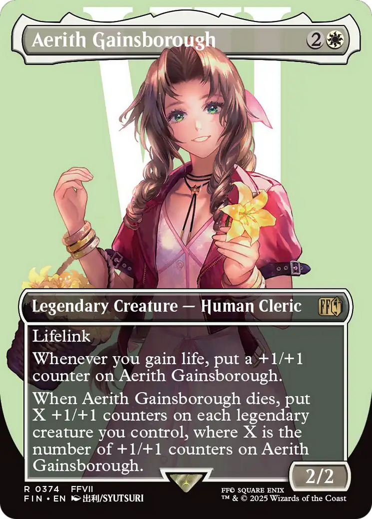 Aerith Gainsborough (Borderless)  [Foil]  (FIN-374) - [FINAL FANTASY] (Borderless) - Trinity Hobby