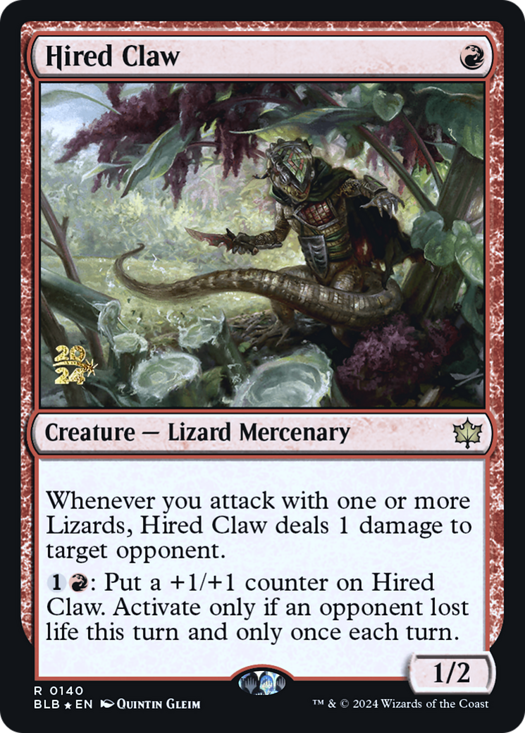 Hired Claw [Bloomburrow Prerelease Promos] - Trinity Hobby
