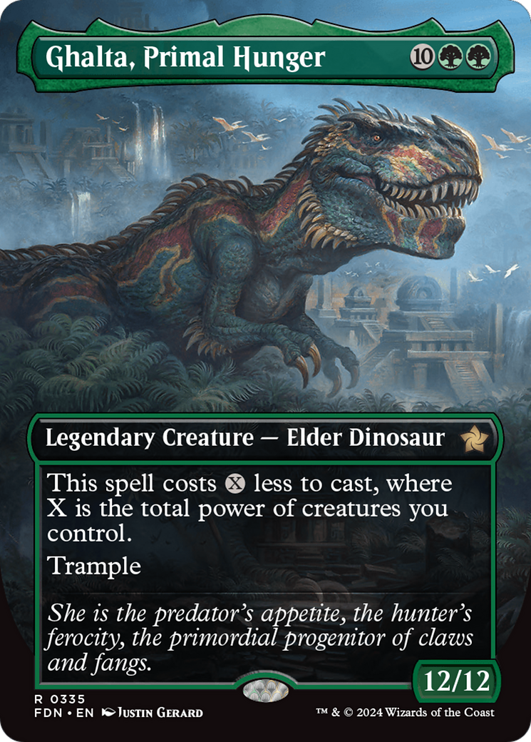 Ghalta, Primal Hunger (Borderless) [Foundations] - Trinity Hobby