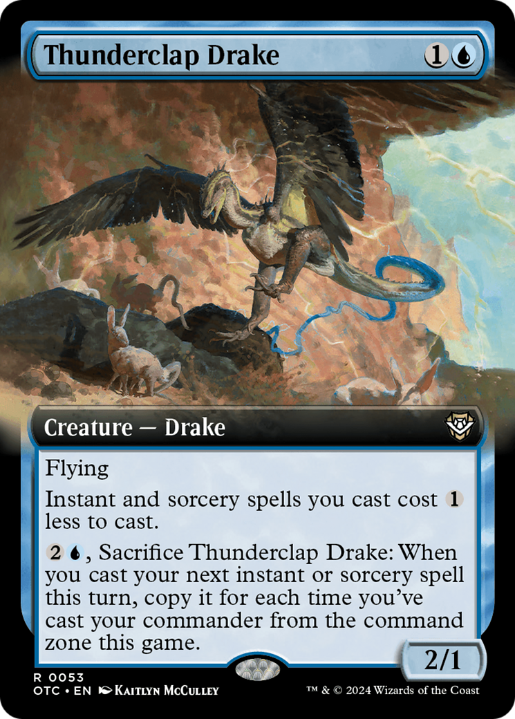 Thunderclap Drake (Extended Art) [Outlaws of Thunder Junction Commander] - Trinity Hobby