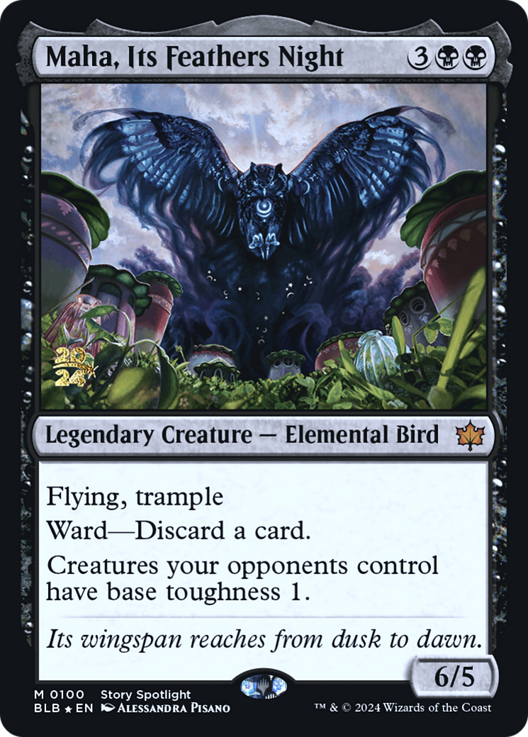 Maha, Its Feathers Night [Bloomburrow Prerelease Promos] - Trinity Hobby