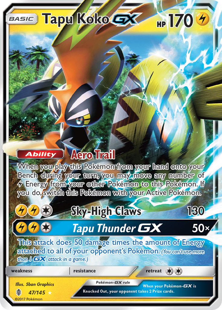 Tapu Koko GX (47/145) [Sun & Moon: Guardians Rising] - Trinity Hobby
