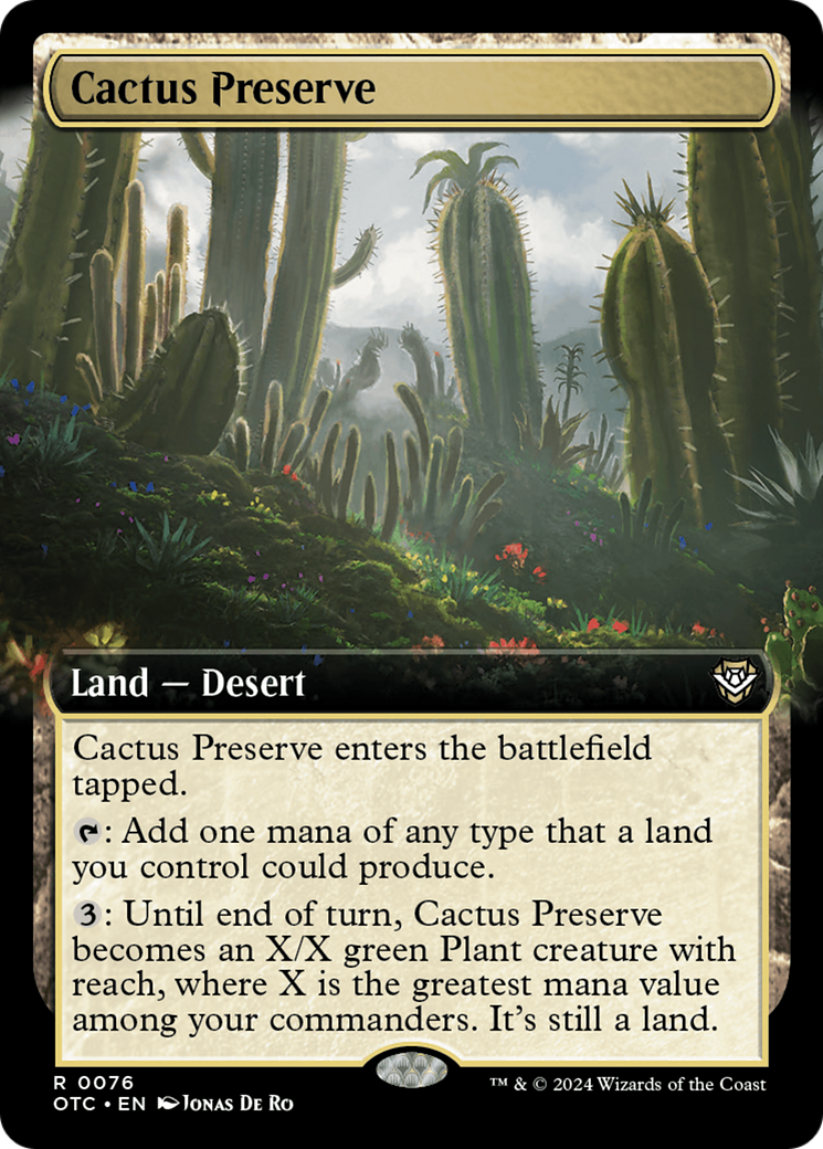 Cactus Preserve (Extended Art) [Outlaws of Thunder Junction Commander] - Trinity Hobby