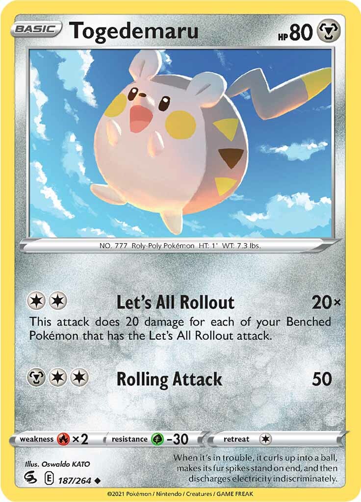 Togedemaru (187/264) [Sword & Shield: Fusion Strike] - Trinity Hobby