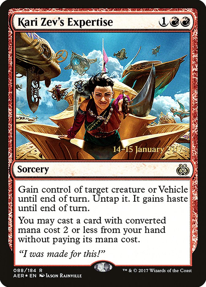 Kari Zev's Expertise [Aether Revolt Prerelease Promos] - Trinity Hobby