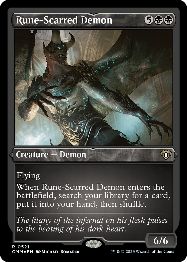 Rune-Scarred Demon (Foil Etched) [Commander Masters] - Trinity Hobby