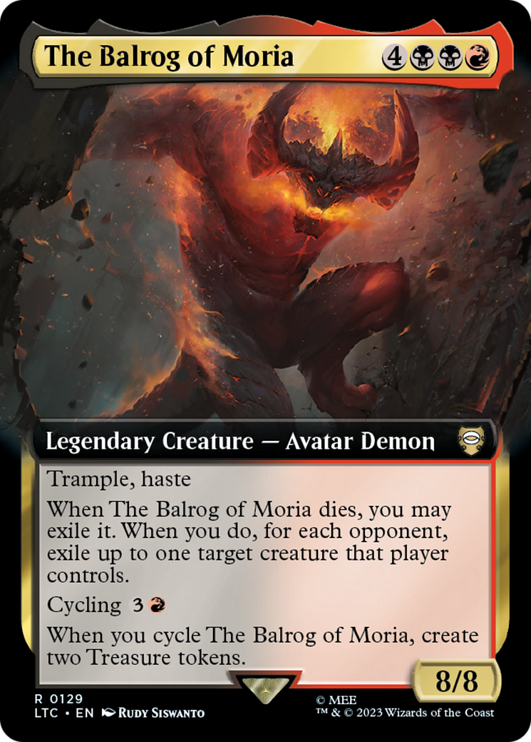 The Balrog of Moria (LTC-129) - [Tales of Middle-earth Commander]: (Extended Art) Foil - Trinity Hobby