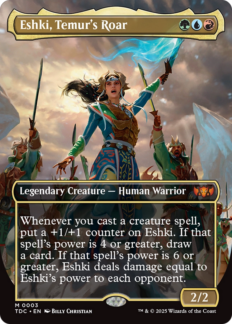 Eshki, Temur's Roar (TDC-003) - [Commander: Tarkir: Dragonstorm] (Borderless) Foil - Trinity Hobby