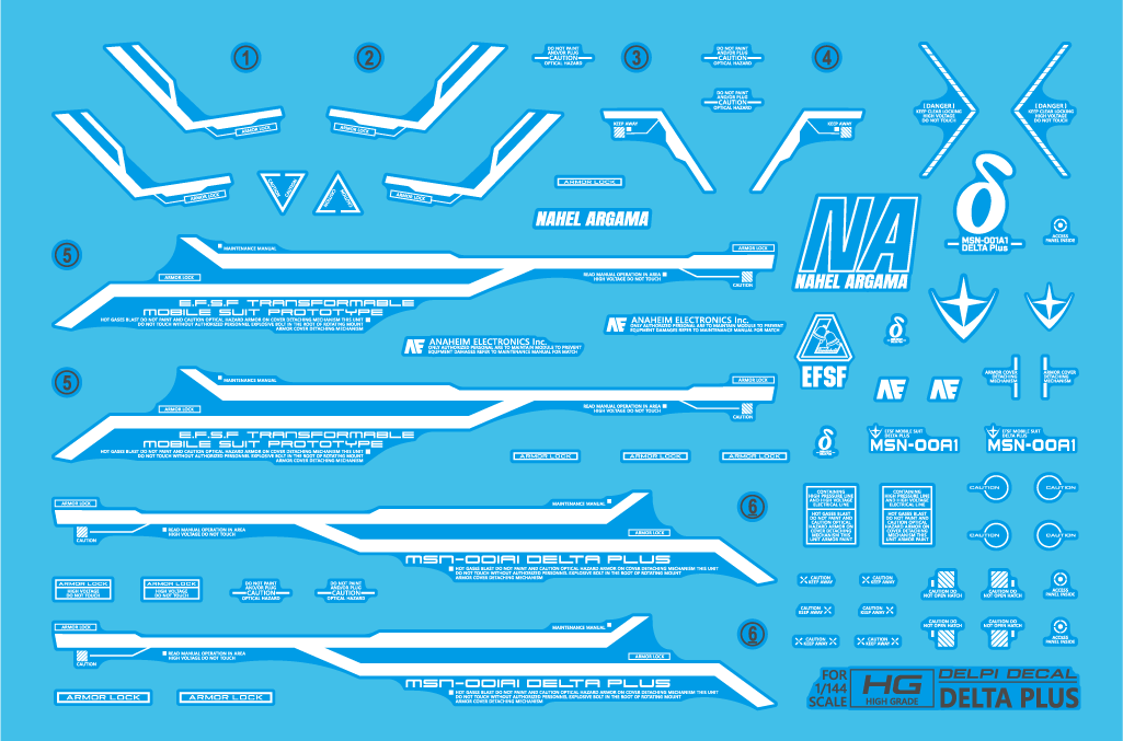 Delpi Decals HG DELTA PLUS WATER DECAL (Normal) - Trinity Hobby
