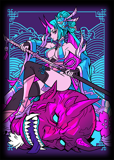 Manamoon Oni Blossoms Sleeves - Holographic Ariza / Standard (100ct) (Limit 1 Per Person)