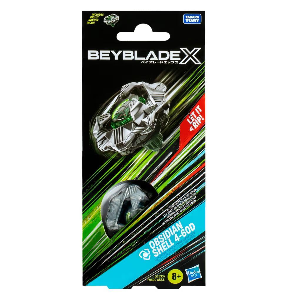 Hasbro Beyblade X Obsidian Shell 4-60D Booster Pack Set - Trinity Hobby