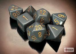 Opaque Polyhedral Dark Grey/ Copper 7-Die Set - Trinity Hobby