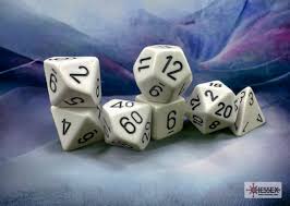 Opaque Polyhedral White/Black 7-Die Set - Trinity Hobby
