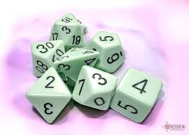 Opaque Polyhedral Pastel Green/Black 7-Die Set - Trinity Hobby