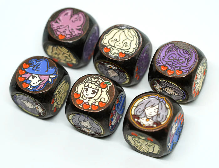 Manamoon Chocolate Bordeaux Metal Plated Dice V2 (Set of 2 Dice) - Trinity Hobby