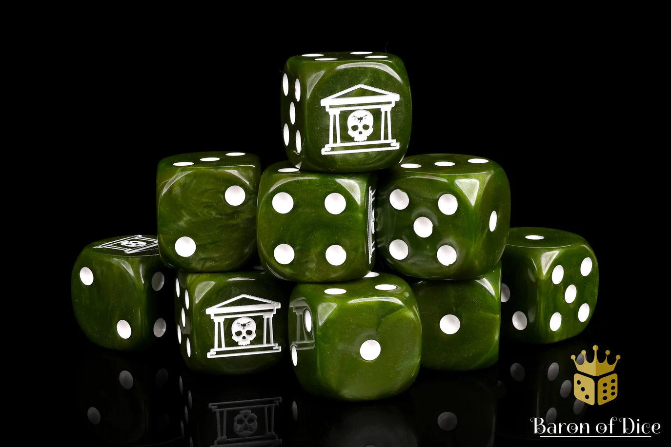 [Pre-Order] Baron of Dice - (ROUND EDGE) Military Gate - Green [25 CT] - Trinity Hobby