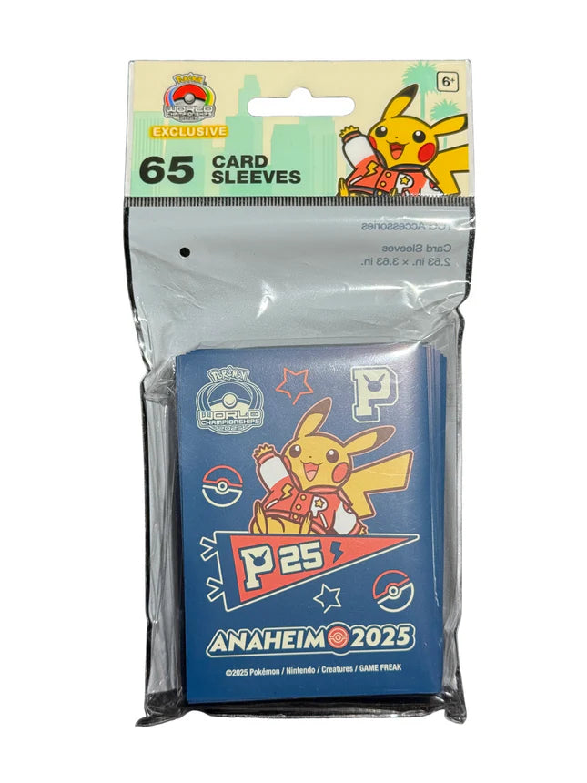 Card Sleeves - Pokemon World Championships 2025 - Varcity Pikachu - Anaheim 2025 - Trinity Hobby