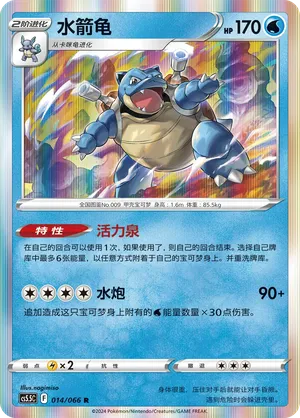 Shadow of Glory Blastoise Pokémon single card with Chinese text, featuring detailed artwork of the Water-type Pokémon.