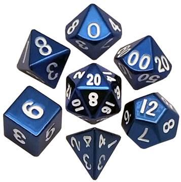 METAL 7 DICE SET BLUE 16MM - Trinity Hobby