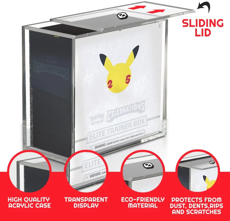 Evo retro ACRYLIC PROTECTOR POKEMON ETB WITH  SLIDING LID ANTI-UV 4.0MM - Trinity Hobby