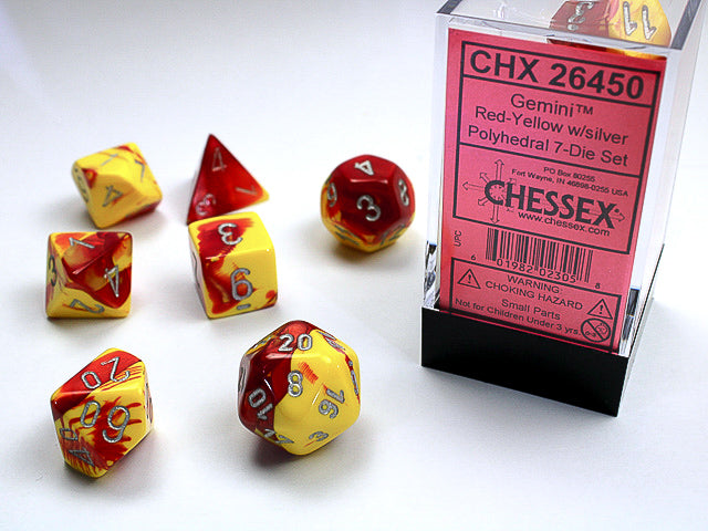 GEMINI 7-DIE SET RED-YELLOW/SILVER - Trinity Hobby