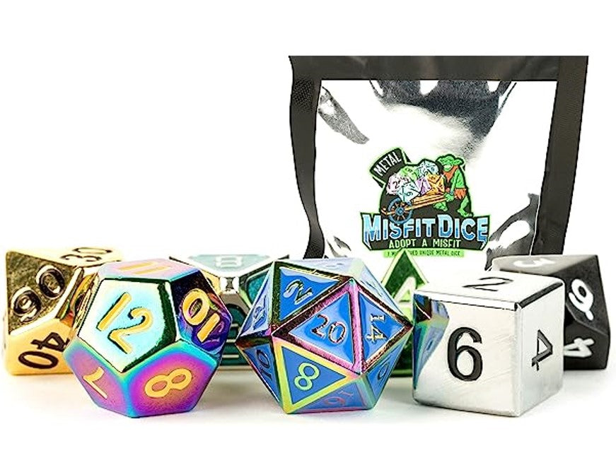 MYSTERY MISFIT 7 DICE SET METAL (20) - Trinity Hobby