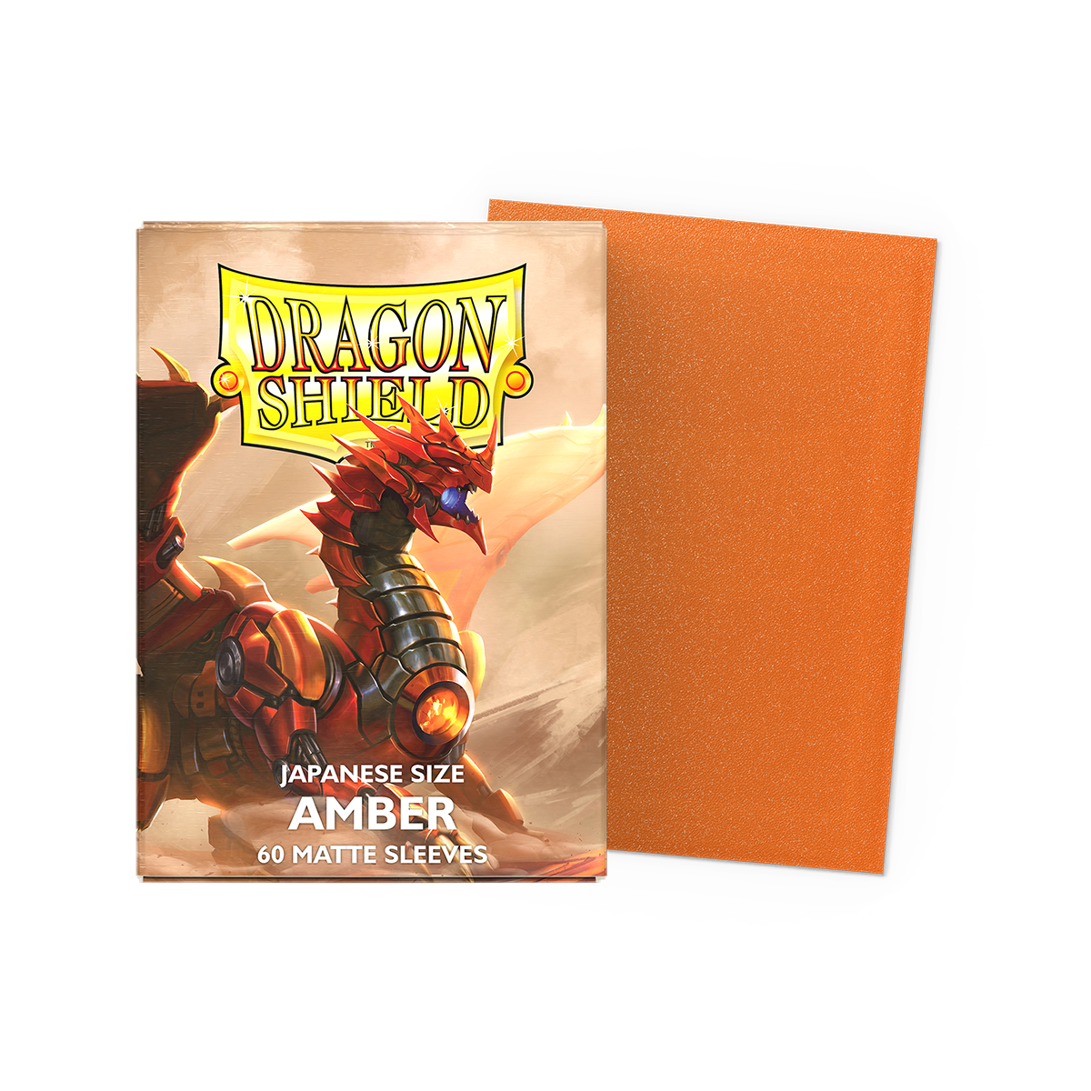 DRAGON SHIELD SLEEVES MATTE JAPANESE  AMBER 60CT - Trinity Hobby