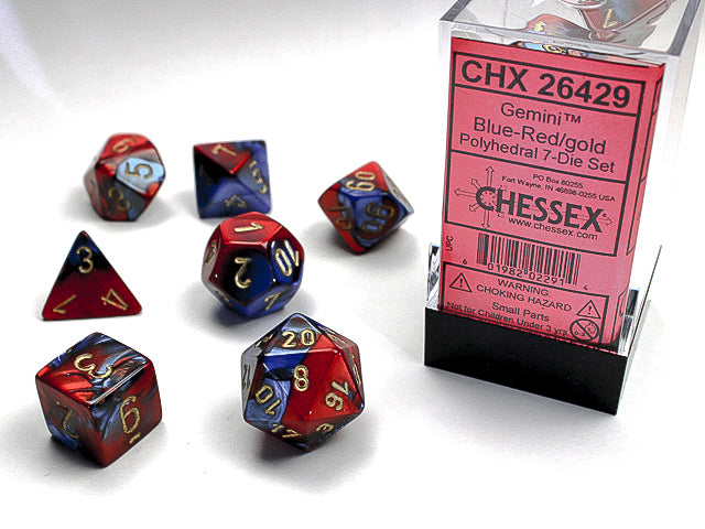 GEMINI 7-DIE SET BLUE-RED/GOLD - Trinity Hobby
