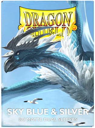 DRAGON SHIELD SLEEVES DUAL MATTE SKY  BLUE AND SILVER 100CT - Trinity Hobby