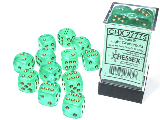 BOREALIS 12D6 LIGHT GREEN/GOLD 16MM LUMINARY - Trinity Hobby