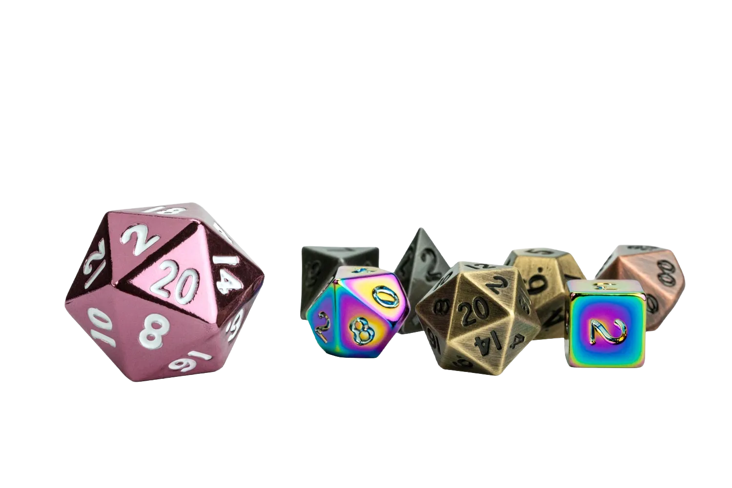 MYSTERY MISFIT MINI METAL POLYHEDRAL  DICE SET - Trinity Hobby