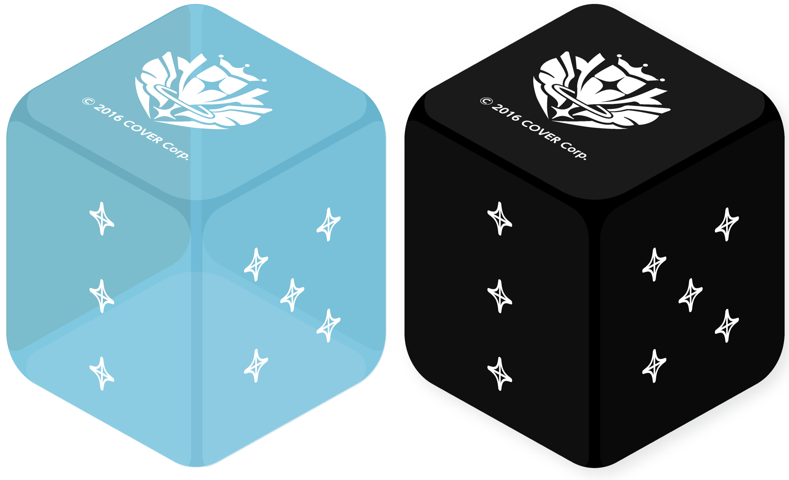 HOLOLIVE CG OFFICIAL DICE SET LIGHT BLUE/BLACK (2-PIECE SET) - Trinity Hobby