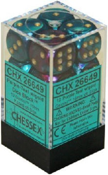 GEMINI 12D6 PURPLE-TEAL/GOLD 16MM - Trinity Hobby