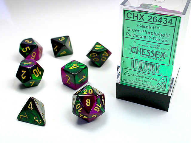 GEMINI 7-DIE SET GREEN-PURPLE/GOLD - Trinity Hobby