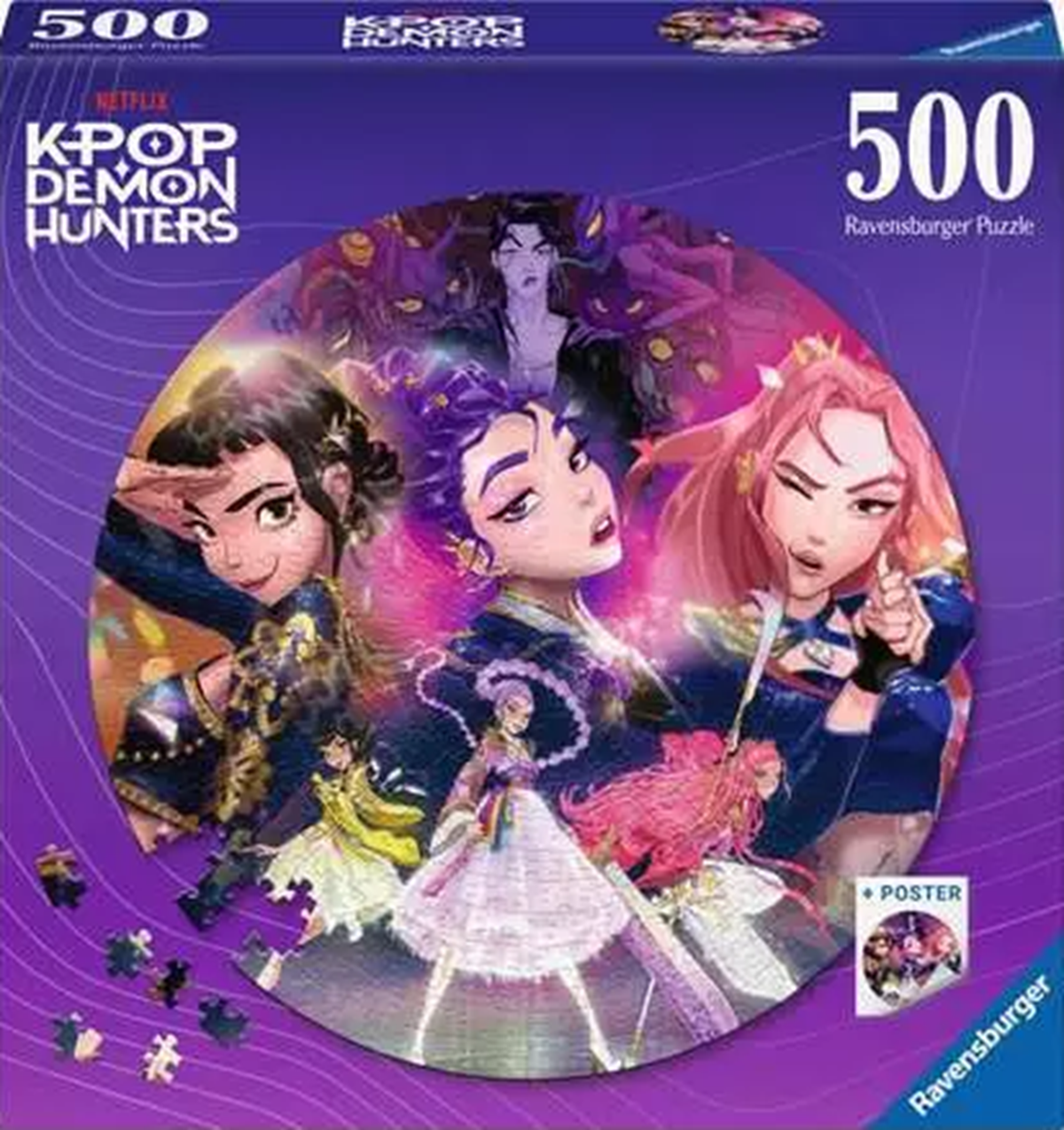 KPOP DEMON HUNTERS 500 PIECE ROUND  PUZZLE