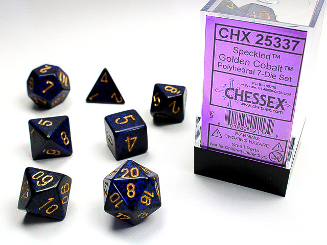 SPECKLED 7-DIE SET GOLDEN COBALT