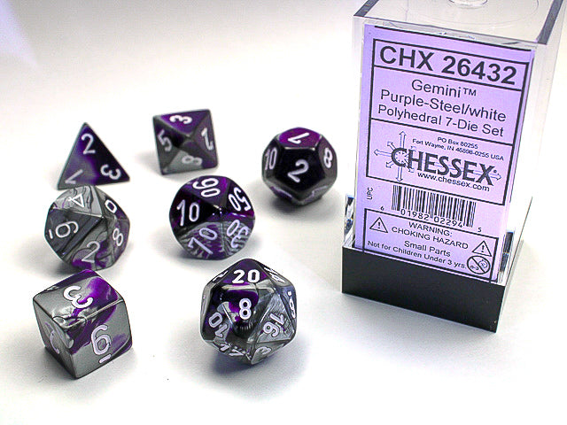GEMINI 7-DIE SET PURPLE-STEEL/WHITE - Trinity Hobby