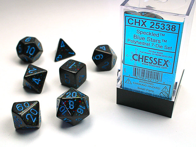 SPECKLED 7-DIE SET BLUE STARS