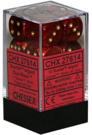 SCARAB 12D6 SCARLET/GOLD 16MM - Trinity Hobby