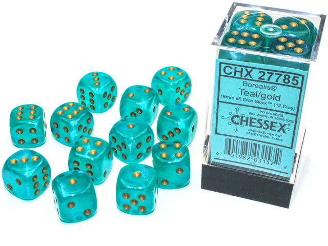 BOREALIS 12D6 TEAL/GOLD 16MM LUMINARY - Trinity Hobby