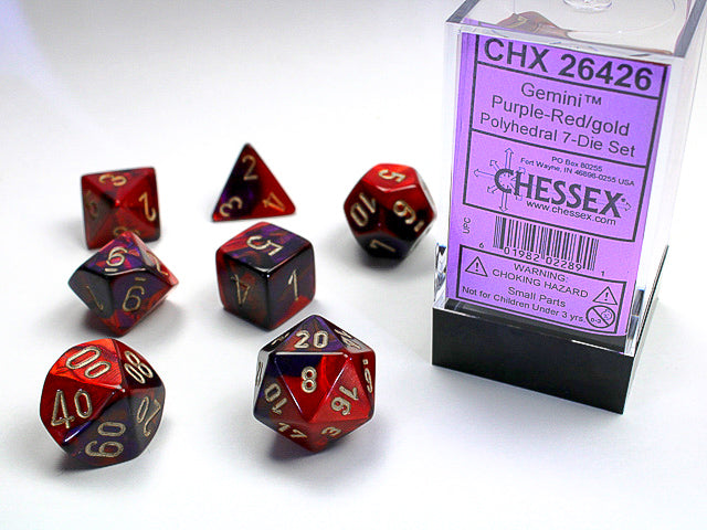 GEMINI 7-DIE SET PURPLE-RED/GOLD - Trinity Hobby