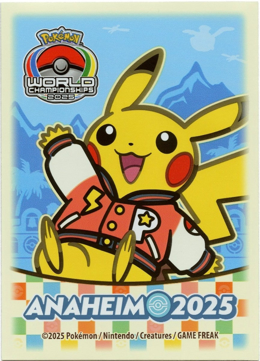Card Sleeves - Pokemon Anaheim 2025 Player Sleeve Varcity Pikachu (Light Blue Background)