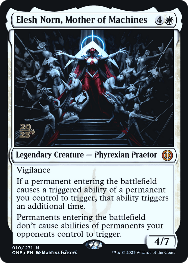 Elesh Norn, Mother of Machines [Phyrexia: All Will Be One Prerelease Promos] - Trinity Hobby