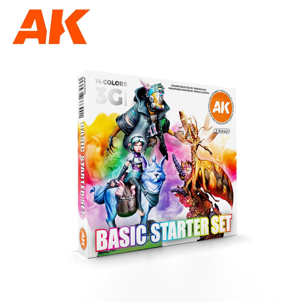 AK Interactive 14 Selected Colors Basic Starter Set - Trinity Hobby